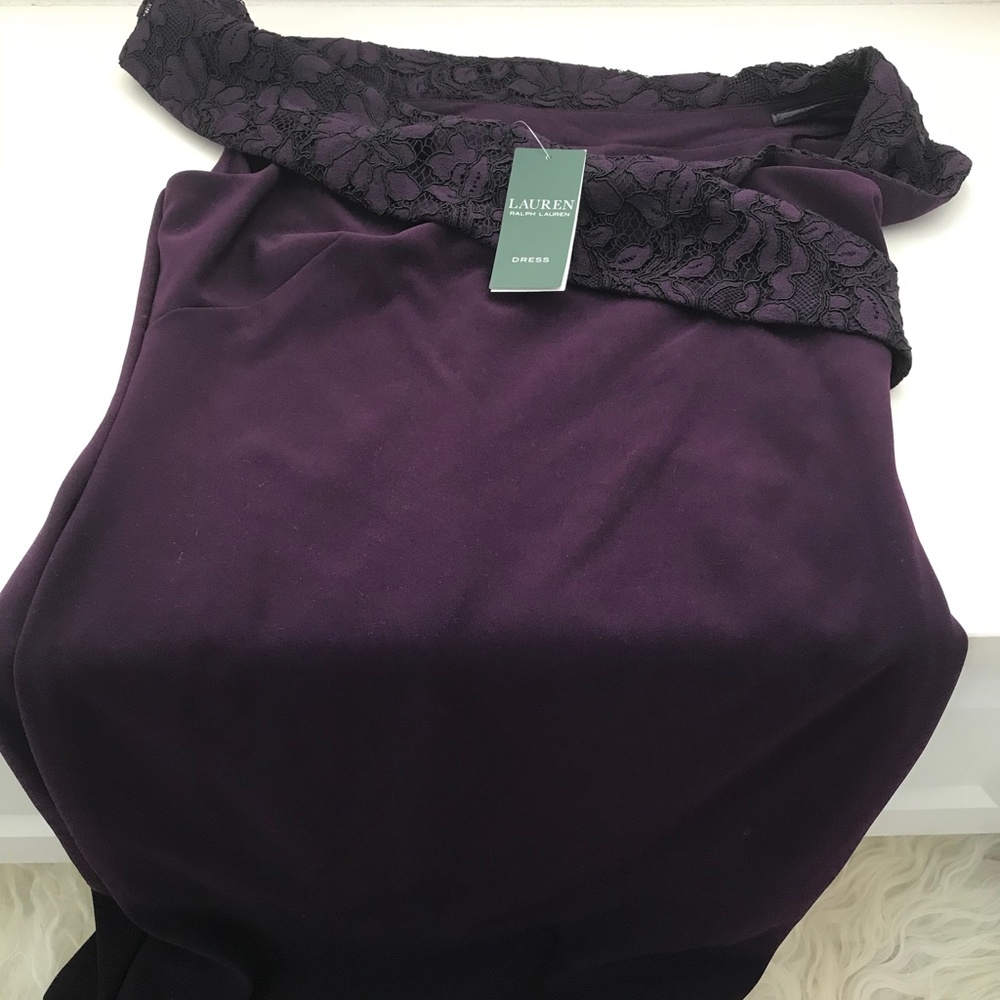 Lauren Ralph Lauren Purple Lace Gown - Picture 7 of 9